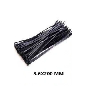 PLASTİK ÇIRT KELEPÇE 100 PARÇA SİYAH 3.6X200MM. (5047)