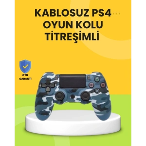 Mey İthalat® PS4 Uyumlu Kablosuz Oyun Kolu Ergonomik Çift Titreşimli