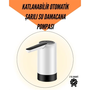 Şarjlı Su Pompası 8000mAh | Cam Damacana Uyumlu | Tek Tuşla Kontrol | USB Şarjlı Otomatik Dolum