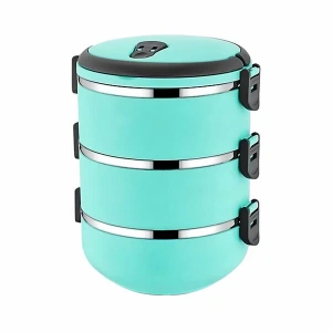 Sefer Tası Yemek Termosu Saklama Kabı Termosu 3lü - Turkuaz (5047)