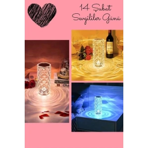 Mey İthalat® Sevgililer Gününe Özel Romantik Kristal Gece Lambası Sevgiliye Hediye