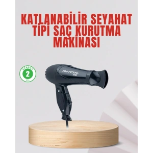 Mey İthalat® Seyahat Tipi Saç Kurutma Makinesi Katlanabilir Hafif Yapı