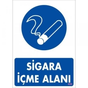 Sigara İçme Alanı Uyarı Levhassı 25x35 KOD: 450