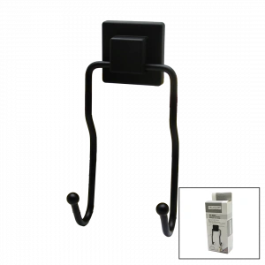 SİYAH - 2Lİ METAL SARKIK ASKI KARE GÜÇLÜ YAPIŞKANLI 8X9X19CM (5047)