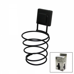 SİYAH - METAL FÖNLÜK FÖN MAKİNE ASKISI KARE MACUN YAPIŞKANLI10X11X15CM (5047)