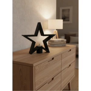 Mey İthalat® Siyah Yıldız Şeklinde Mumluk Loş Işık Dekor Aksesuarı