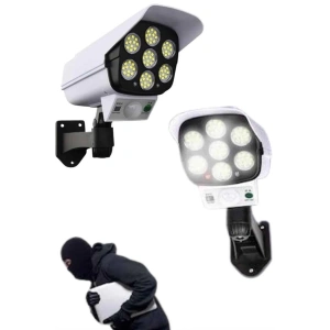 Mey İthalat® Solar Bahçe Aydınlatması Hareket Sensörlü Uzaktan Kumandalı Kamera Görünümlü