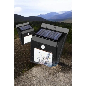 Mey İthalat® Solar Lamba Giriş, Bahçe Yol Avlu Hareket Sensörlü Led Parlak Gece Su Geçirmez