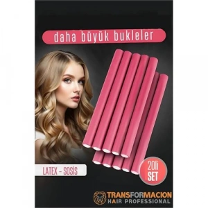 Sosis Latex Bigudi - Isısız Saç Bigudisi 17 mm 20 Adet