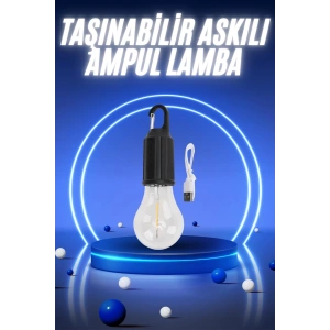 Mey İthalat® Taşınabilir Şarjlı Led Ampul Askılı Lamba Kamp Bahçe Lambası