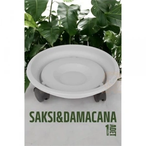 Tekerlekli Saksı Altığı 37 CM BEYAZ