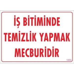 Temizlik Düzen Uyarı Levhası 25x35 KOD:1202