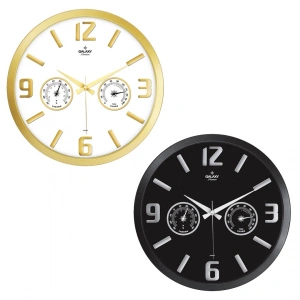 TERMOMETRELİ ISI - NEM ÖLÇER KABARTMA RAKAMLI DUVAR SAATİ (5047)