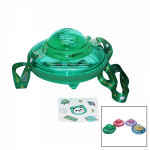 UFO MODELİ RENKLİ MİKA KRİSTAL SULUK MATARA PİPETLİ - TAŞIMA ASKILI 550ML ( HERHANGİ BİR RENK  GÖNDERİLİR )  (5047)