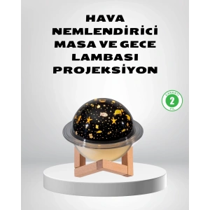 Mey İthalat® USB Projeksiyon Gece Lambası ve Hava Nemlendirici – Aromaterapi Destekli, Taşınabilir Mini