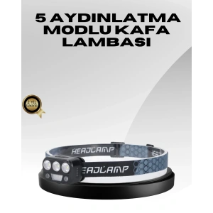 Mey İthalat® USB Şarjlı LED Kafa Lambası 300 Lümen Güç Göstergeli
