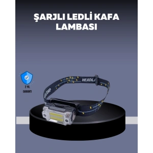 Mey İthalat® USB Şarjlı Mini LED KAFA Feneri 50m Odak 150m Geniş Aydınlatm