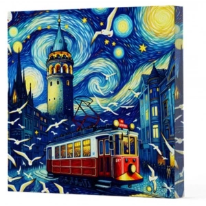 Van Gogh 1 Galata - Çizgisiz Yan Boyamalı Defter