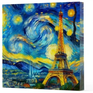 Van Gogh 9 Eyfel Kulesi - Çizgisiz Yan Boyamalı Defter