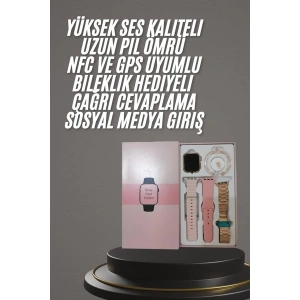 Mey İthalat® Yeni Nesil Kadın Akıllı Saat Rose Gold Android ve İos Uyumlu