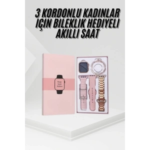 Mey İthalat® Yeni Nesil Kadın Akıllı Saat Rose Gold Android ve İos Uyumlu