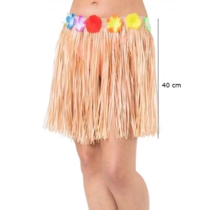 Yetişkin ve Çocuk Uyumlu Saman Renk Püsküllü Hawaii Luau Hula Etek 40 (5047)