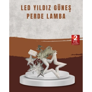 Mey İthalat® Yıldız Desenli Perde Tipi Peri Led 3x3 Metre Aydınlatma