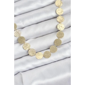 Mey İthalat® Yuvarlak Plaka Model Gold Renk Kadın Kolye