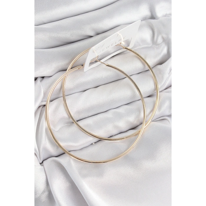 Pirinç Halka Model Gold Renk Kadın Küpe