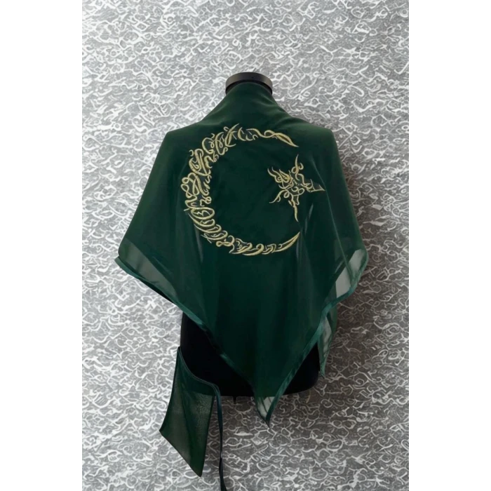 Ayyıldız Gold Nakışlı Şifon Damat Şalı