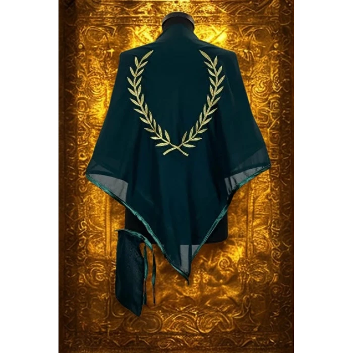 Zeytin Dalı Gold Nakışlı Şifon Damat Şalı