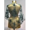 Simli Yeşil Osmanlı Tuğra Motif Damat Şalı