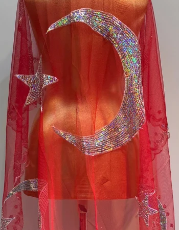 Kırmızı Ayyıldız Pullu Damat Şalı