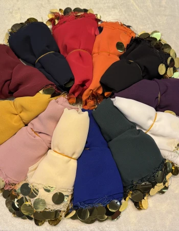 30x30 Pullu Şifon Halay Mendili 10 Adet