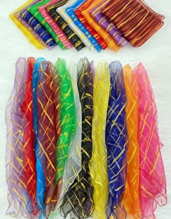 70x70 Simli Tül Halay Mendili 10 Adet