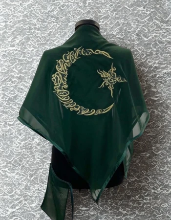 Ayyıldız Gold Nakışlı Şifon Damat Şalı