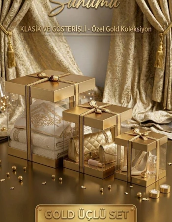 3 Lü Asetat Kutu Gold
