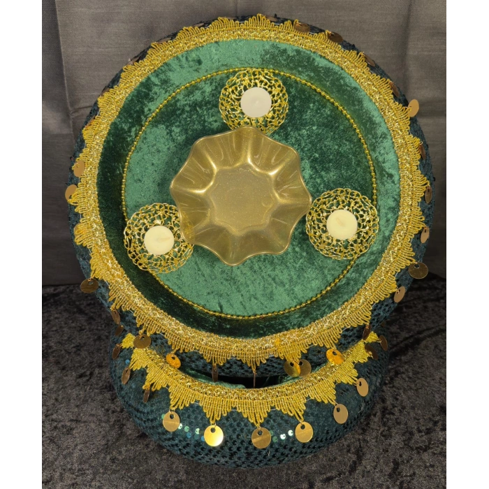 Pullu Kumaş Kadife Tepsi Ve Sepet