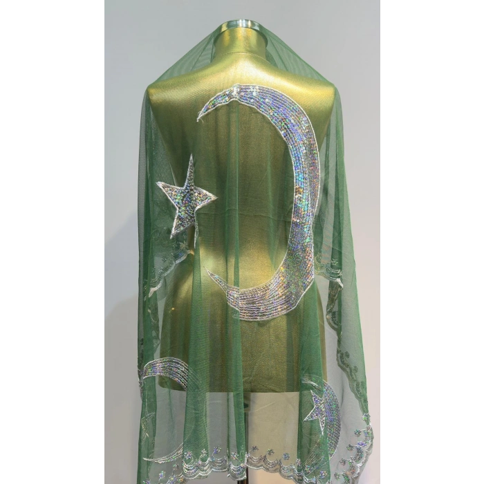 Yeşil Ayyıldız Pullu Damat Şalı