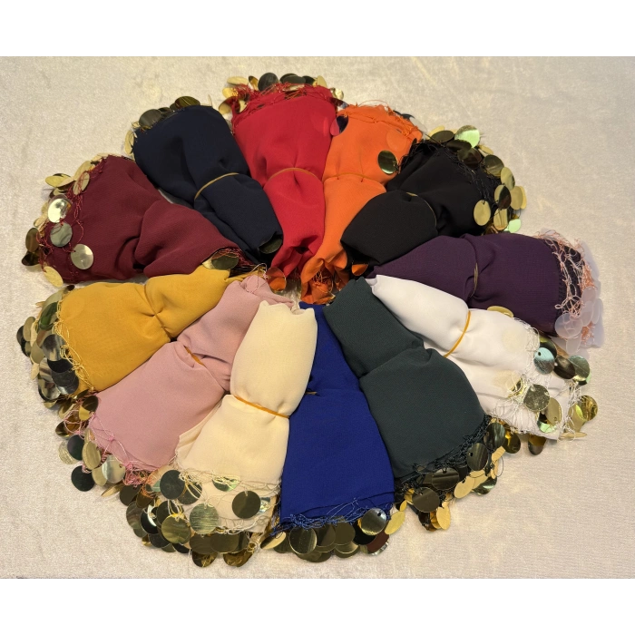 30x30 Pullu Şifon Halay Mendili 10 Adet