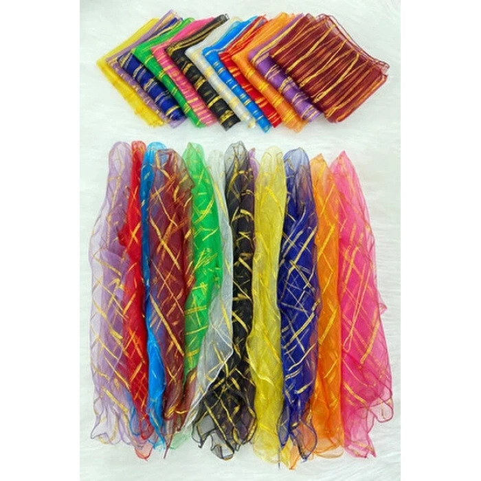 70x70 Simli Tül Halay Mendili 10 Adet