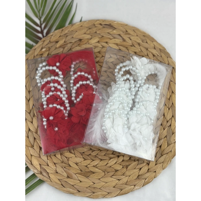 İncili Tüylü Nedime Bilekliği 10 Adet