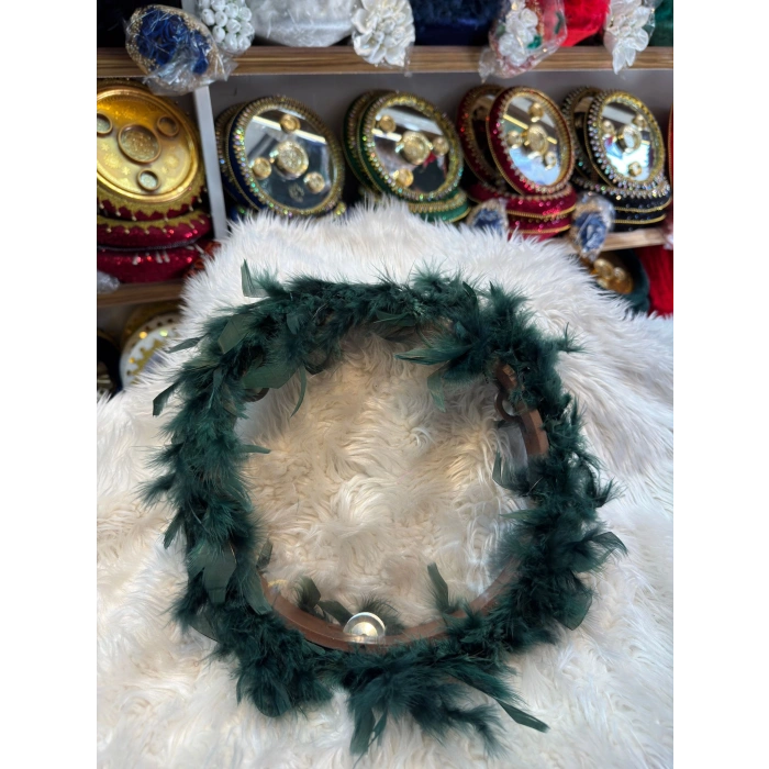 Tüylü Şeffaf Gelin Tefi