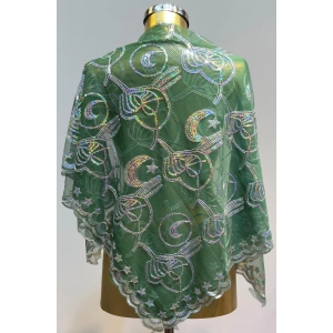 Yeşil Osmanlı Tuğra Motif Damat Şalı