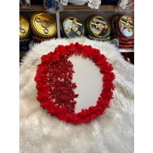 Tam Tur Çiçekli Tek Aplik Gelin Tefi