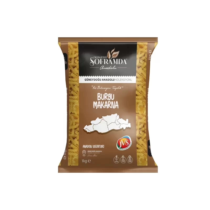 Soframda Güneydoğu Bölgesi Üretimi Burgu Makarna 1 Kg -opp
