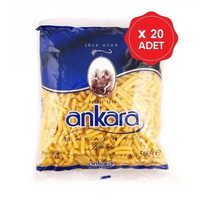 Ankara Makarna İnce Çubuk 500 Gram  x 20 Adet