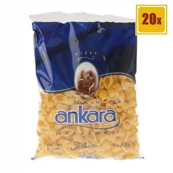 Ankara Makarna Midye 500 Gram  x 20 Adet