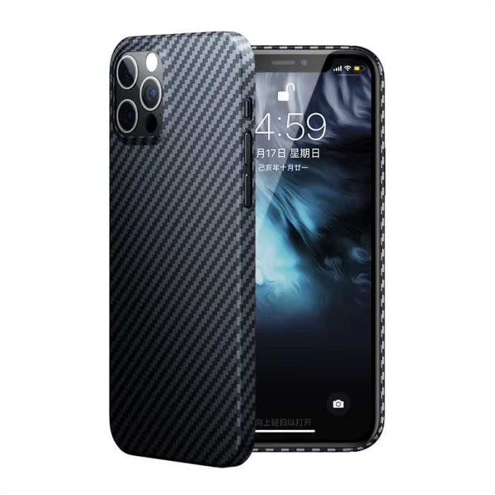 Apple iPhone 12 Pro Max Kılıf Benks Aramid Karbon Kapak