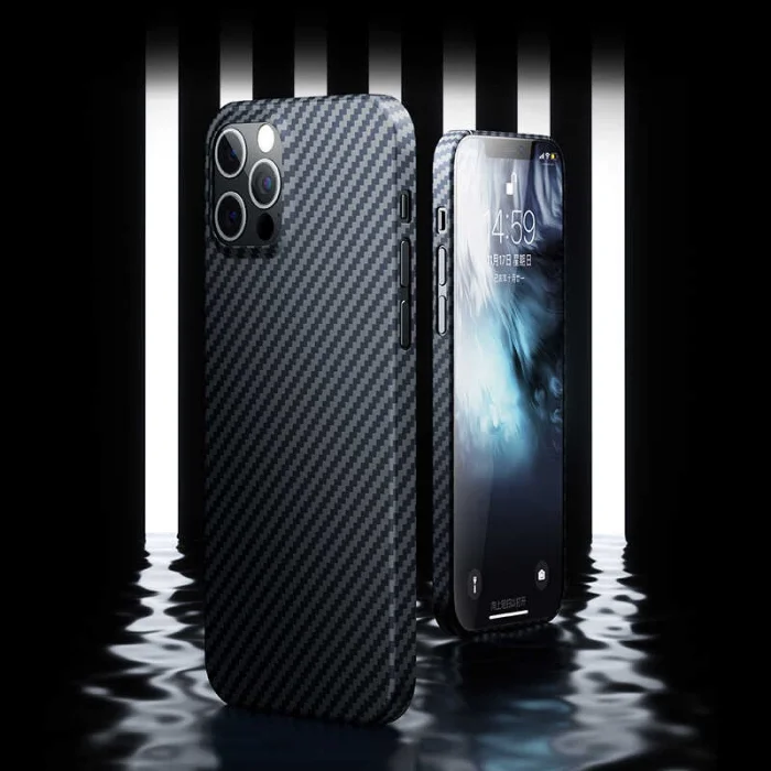 Apple iPhone 12 Pro Max Kılıf Benks Aramid Karbon Kapak